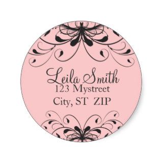 Fancy Flourish Personalized Address (Round) Sticker