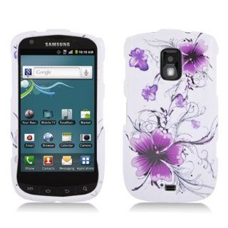 Aimo SAMR940PCIM241 Durable Hard Snap On Case for Samsung Galaxy S Lightray 4G R940   1 Pack   Retail Packaging   Purple Flowers: Cell Phones & Accessories