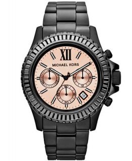Michael Kors Womens Chronograph Everest Black Tone Stainless Steel Bracelet Watch 42mm MK5872   Watches   Jewelry & Watches