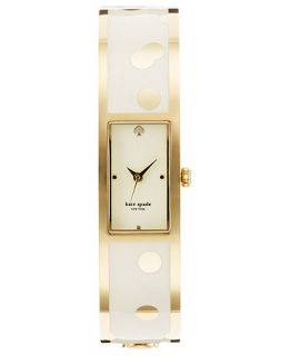 kate spade new york Watch, Womens Carousel White Enamel and Gold Tone Stainless Steel Bangle Bracelet 16mm 1YRU0046   Watches   Jewelry & Watches