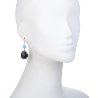 Jay King Indigo Tigress and Turquoise Sterling Silver Drop Earrings