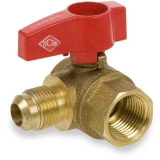 Smith Cooper International 235 Series Brass Gass Ball Valve, Two Piece, Elbow, T Handle, 1/2" x 1/2" NPT Female x Flared: Industrial Ball Valves: Industrial & Scientific