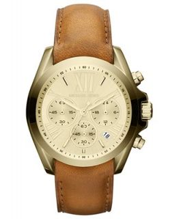 Michael Kors Womens Chronograph Bradshaw Luggage Leather Strap Watch 35mm MK5702   Watches   Jewelry & Watches