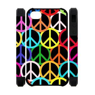 Personalized Colorful Peace Sign Design iPhone 4 4S Case Cover: Cell Phones & Accessories