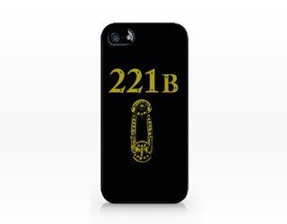 TIP4 170 221B Sherlock Home   Doctor Who, 2D Printed Black Case, iPhone 4 case, iPhone 4s case, Hard Plastic Case 