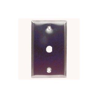 Grey Decora 1 Port F Type Stainless Steel Wall Plate Unloaded