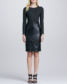 Trina Turk Sutherland Leather Skirt Dress