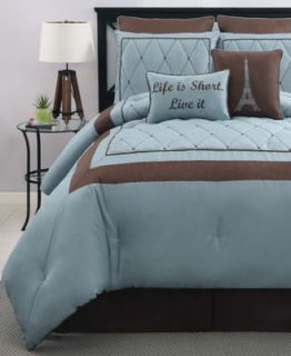Gateworks 7 Piece Embroidered Comforter Sets   Bed in a Bag   Bed & Bath