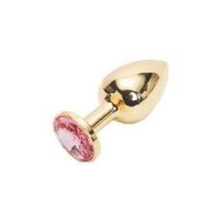 Golden Steel Bondage FETISH PLUG Anal Butt Jewelry Small/Medium UNISEX (Pink) Health & Personal Care