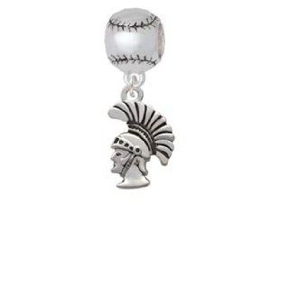 Small Trojan   Mascot Softball Charm Bead: Delight Jewelry: Jewelry