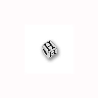 Charm Factory Pewter 4 1/2mm Alphabet Letter H Bead