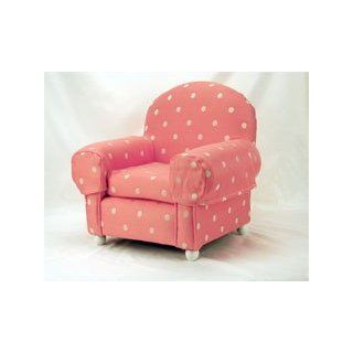 Wooden Framed Pet Dog Chair with Pink and White Polka Dots (Small)  Pet Beds 