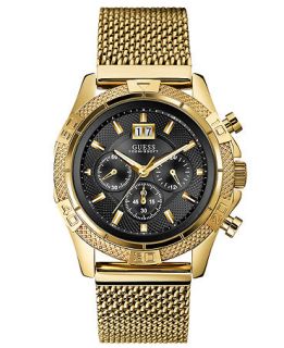 GUESS Watch, Mens Chronograph Gold Tone Stainless Steel Mesh Bracelet 46mm U0205G1   Watches   Jewelry & Watches