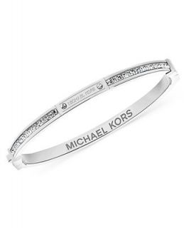 Michael Kors Silver Tone Baguette Crystal Bangle Bracelet   Fashion Jewelry   Jewelry & Watches