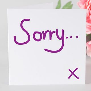 contemporary sorry card by megan claire