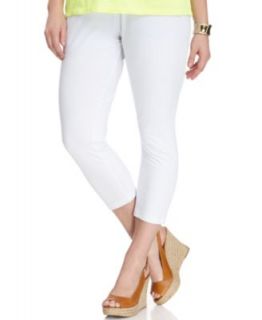 Jessica Simpson Plus Size Cropped Jeans, Optic White Wash   Plus Sizes