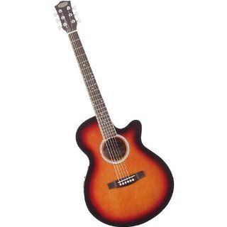 Stagg Music SW 206CE VS Deluxe Folk size Acoustic Electric Cutaway Guitar: Musical Instruments