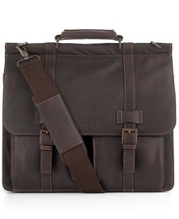 Kenneth Cole Reaction Colombian Leather Dowel Rod Double Gusset Laptop Brief   Business & Laptop Bags   luggage