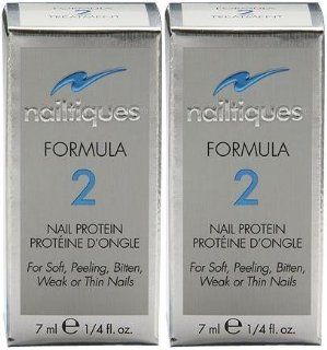 Nailtiques Formula 2 Nail Protein Treatment (1/4 oz/7 ml.) Each Bottle (PACK Of 2 bottles) : Mascara : Beauty