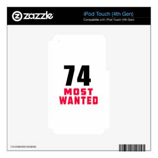 74 Most Wanted Funny Birthday Design iPod Touch 4G Decals from Zazzle
