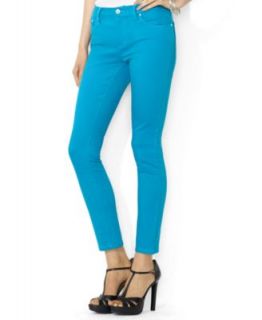 Lauren Ralph Lauren Velvet Feather Print Skinny Jeans   Pants & Capris   Women