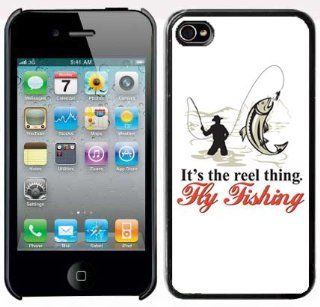 Apple iPhone 4 4S 4G Black 4B199 Hard Back Case Cover Color It's the Reel thing Fly Fishing: Cell Phones & Accessories