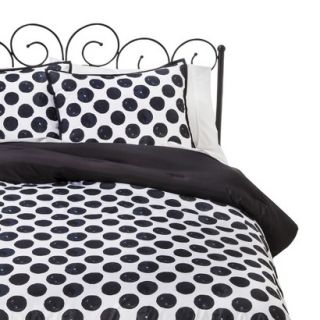 Xhilaration Dot Comforter Set   Black/White (Full/Queen)