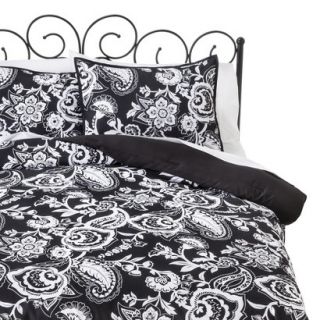 Xhilaration Paisley Comforter Set   Black/White (Twin/Twin Extra Long)