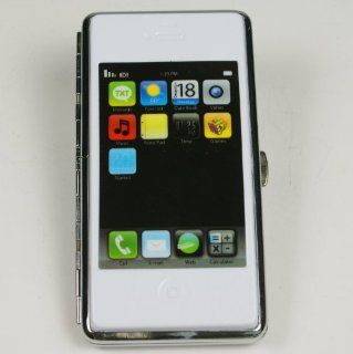 apple iPhone phone shape metal wallet cigarette case box holder king size 100mm white 