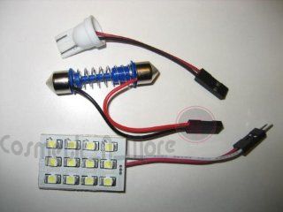 12 SMD LED Panel HYPER WHITE with 2 adaptors (194 DE3175) 12V Dome Interior lights: Automotive
