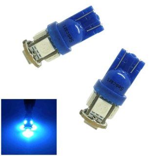 2x T10 5 smd 5050 LED Blue Lights Bulbs for 194 168 W5w Interior,door, License Plate, Parking Lights Automotive