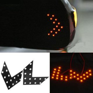 Brand New Set 2Pcs 14 SMD LED Arrow Panels Universal Fits For Car Side Mirror Turn Signal Lights Amber Led Color Automotive