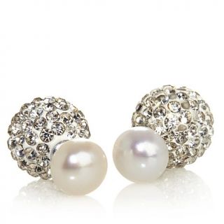 Imperial Pearls 8 9mm Cultured Freshwater Pearl and Crystal Bead Sterling Silve