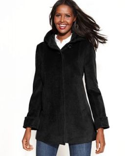 Jones New York Petite Wool Angora Blend Hooded Coat   Coats   Women
