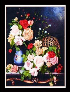 Ribbon embroidery cross stitch embroidery kit flower NO.DF A 178 (japan import): Toys & Games