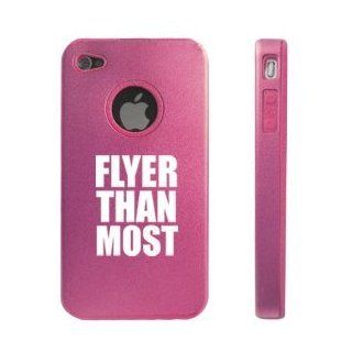 Apple iPhone 4 4S 4G Pink DD178 Aluminum & Silicone Case Flyer Than Most: Cell Phones & Accessories
