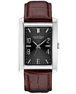 Caravelle New York by Bulova Mens Brown Leather Strap Watch 44x30mm 43A119   Watches   Jewelry & Watches