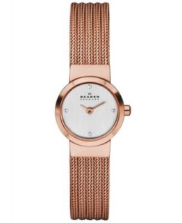 Skagen Denmark Watch, Womens Rose Gold Ion Plated Stainless Steel Mesh Bracelet 26mm 358SRRD   Watches   Jewelry & Watches