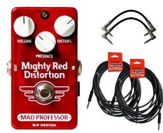 Mad Professor Mighty Red Distortion Guitar Effects Pedal with 4 Free Cables Musical Instruments