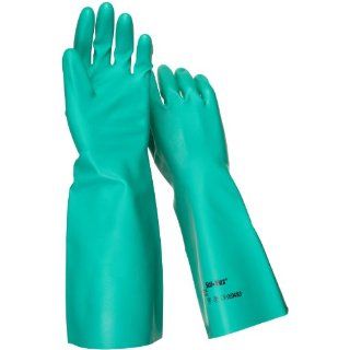 Ansell Sol Vex 37 165 Nitrile Glove, Chemical Resistant, Straight Cuff, 15" Length, 22 mils Thick, Large (Pack of 12 Pairs): Chemical Resistant Safety Gloves: Industrial & Scientific