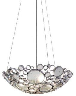 Varaluz 165P04NV Fascination Collection 4 Light Pendant, Nevada Finish with Recycled Green Bottle Glass, 27 Inch by 8 Inch   Ceiling Pendant Fixtures  