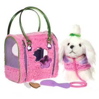 Pucci Pups Maltese in Shaggy Pink Deluxe Bag & Accessories: Toys & Games