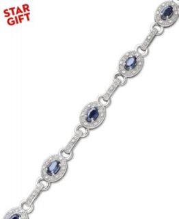 Sterling Silver Bracelet, Ruby and Diamond Oval Link Bracelet (2 3/4 ct. t.w.)   Bracelets   Jewelry & Watches