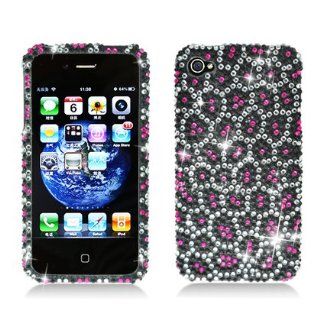 Aimo Wireless IPH4CDMAPCDI163 Bling Brilliance Premium Grade Diamond Case for iPhone 4   Retail Packaging   Pink Leopard: Cell Phones & Accessories