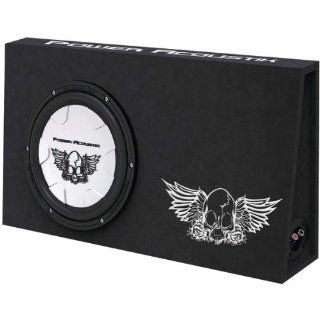 POWER ACOUSTIK THIN 12BX Thin, Black Carpeted Subwoofer Box with Embroidered Graphics (12 inch ; 650W) by POWER ACOUSTIK : Vehicle Electronics : Car Electronics