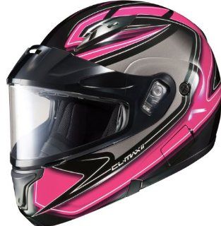 HJC CL Max 2 Zader Bluetooth Ready Modular Snowmobile Helmet with Dual Lens   MC 8 Pink, Medium: Automotive