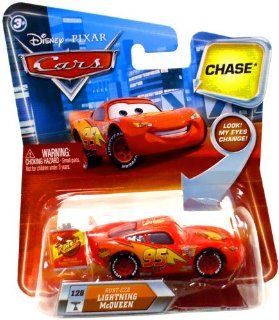 Disney / Pixar CARS Movie 155 Die Cast Car with Lenticular Eyes Series 2 RustEze Lightning McQueen Chase Piece!: Toys & Games