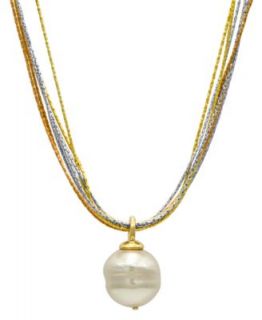 Majorica Sterling Silver Necklace, Organic Man Made Pearl Illusion   Fashion Jewelry   Jewelry & Watches