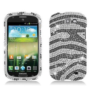 Aimo Wireless SAMI437PCDI152 Bling Brilliance Premium Grade Diamond Case for Samsung Galaxy Express i437   Retail Packaging   Black/White Zebra: Cell Phones & Accessories