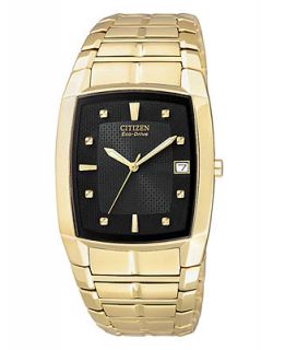 Citizen Mens Eco Drive Gold Tone Stainless Steel Bracelet Watch 31mm BM6552 52E   Watches   Jewelry & Watches